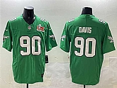 Men's Philadelphia Eagles #90 Jordan Davis Green 2025 Super Bowl LIX Patch F.U.S.E. Throwback Vapor Untouchable Limited Stitched Jersey,baseball caps,new era cap wholesale,wholesale hats